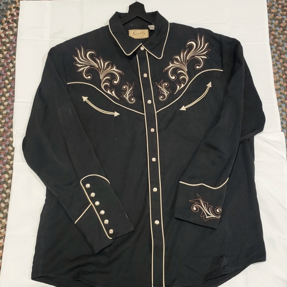 Black xl scully vintage ranchero shirt
